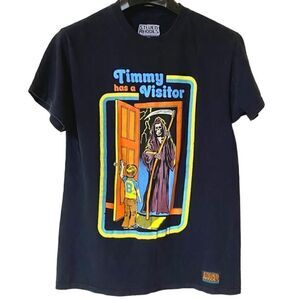 Steven Rhodes Black Grim Reaper Timmy Has A Visitor Graphic Shirt Sz S